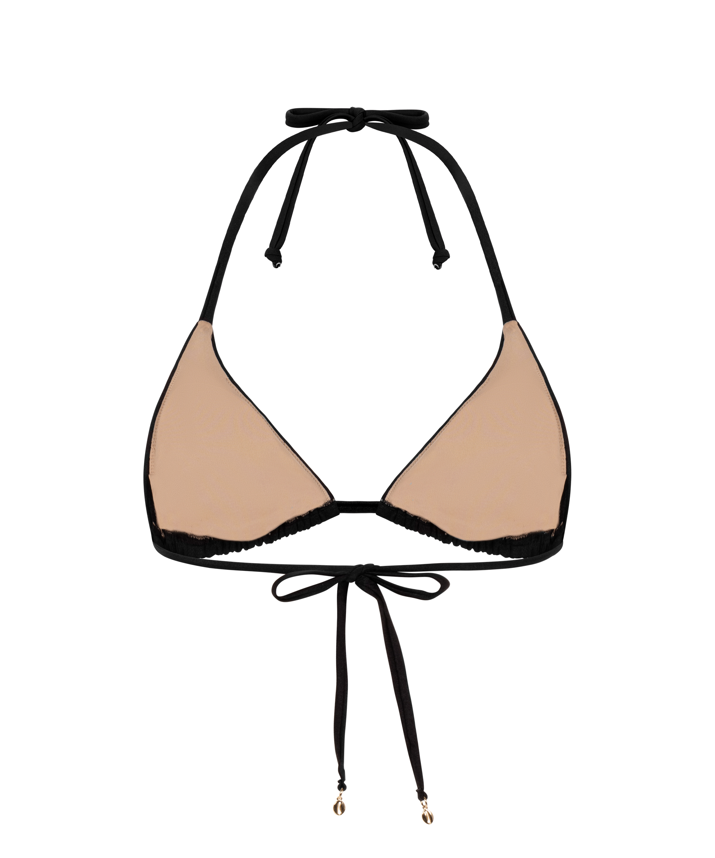 Haut de bikini triangle Boho, Noir, main