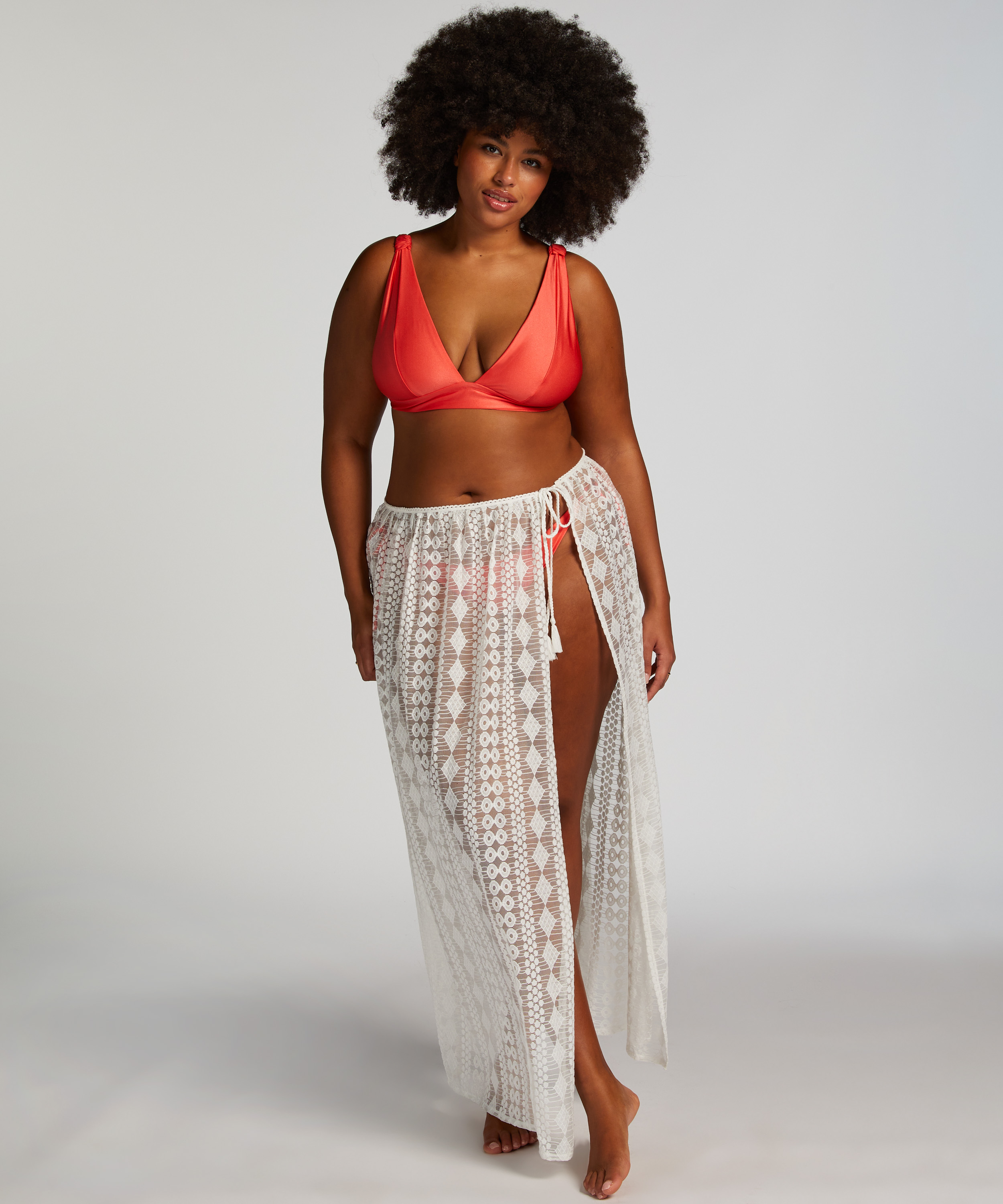 Jupe de plage, Blanc, main