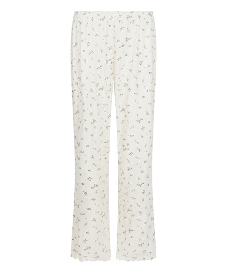 Pyjama Pant Loose Pointelle, Blanc