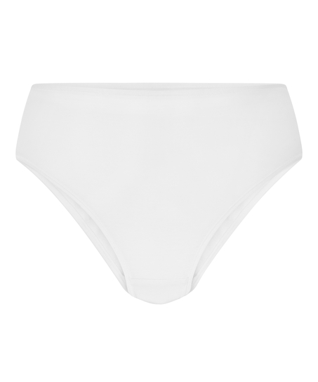 Culotte brésilienne jambe haute coton, Blanc