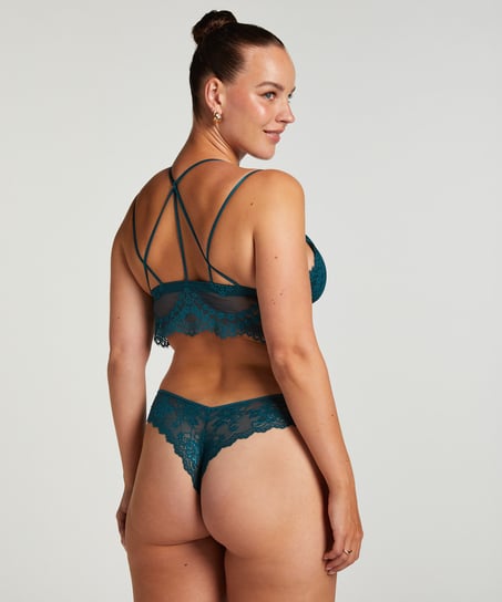 Invisible string Lace Back, Bleu