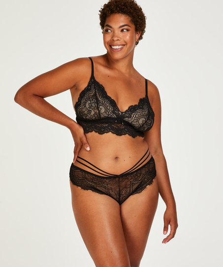 Slip brésilien échancré Sian, Noir