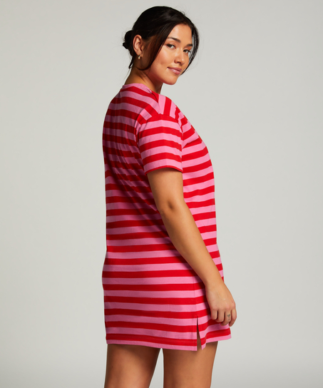 Chemise de nuit à col rond, Rose