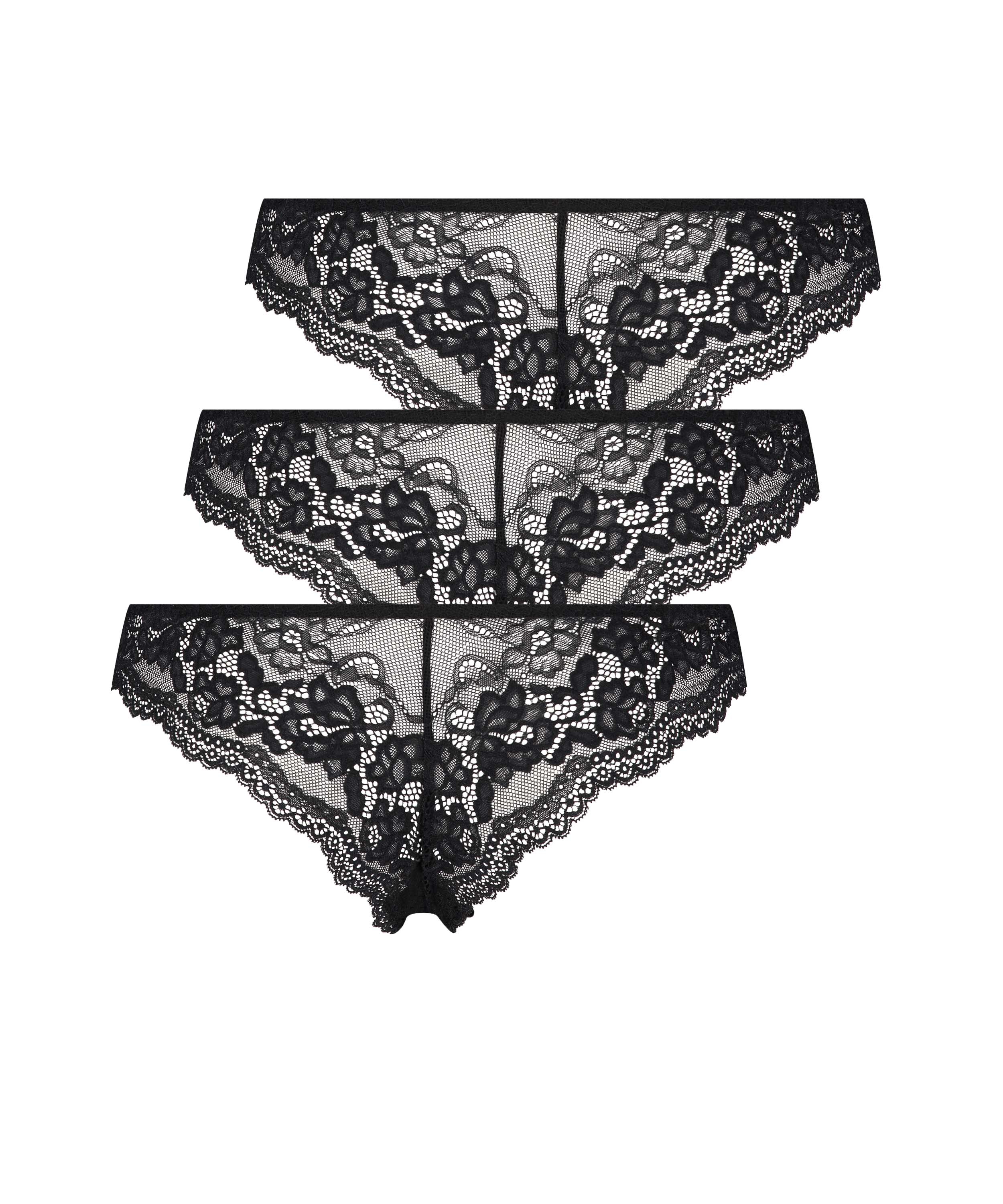 Lot de 3 slips brésiliens Chelsea, Noir, main