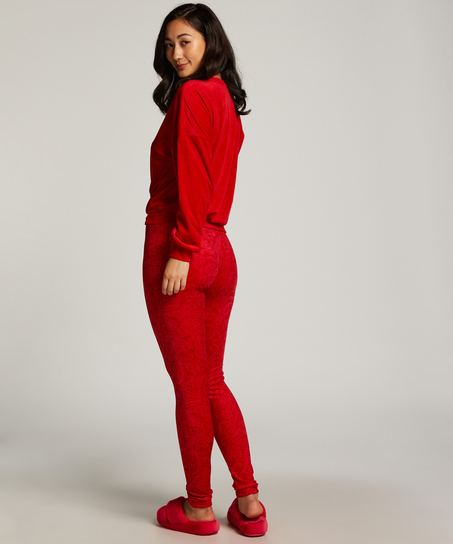 Legging en velours, Rouge