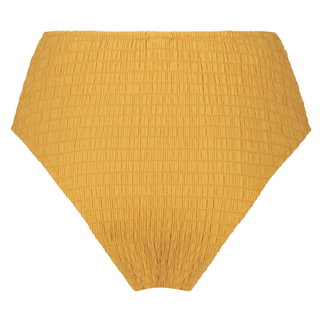 Bas de bikini taille haute échancré Goldenrod, Jaune