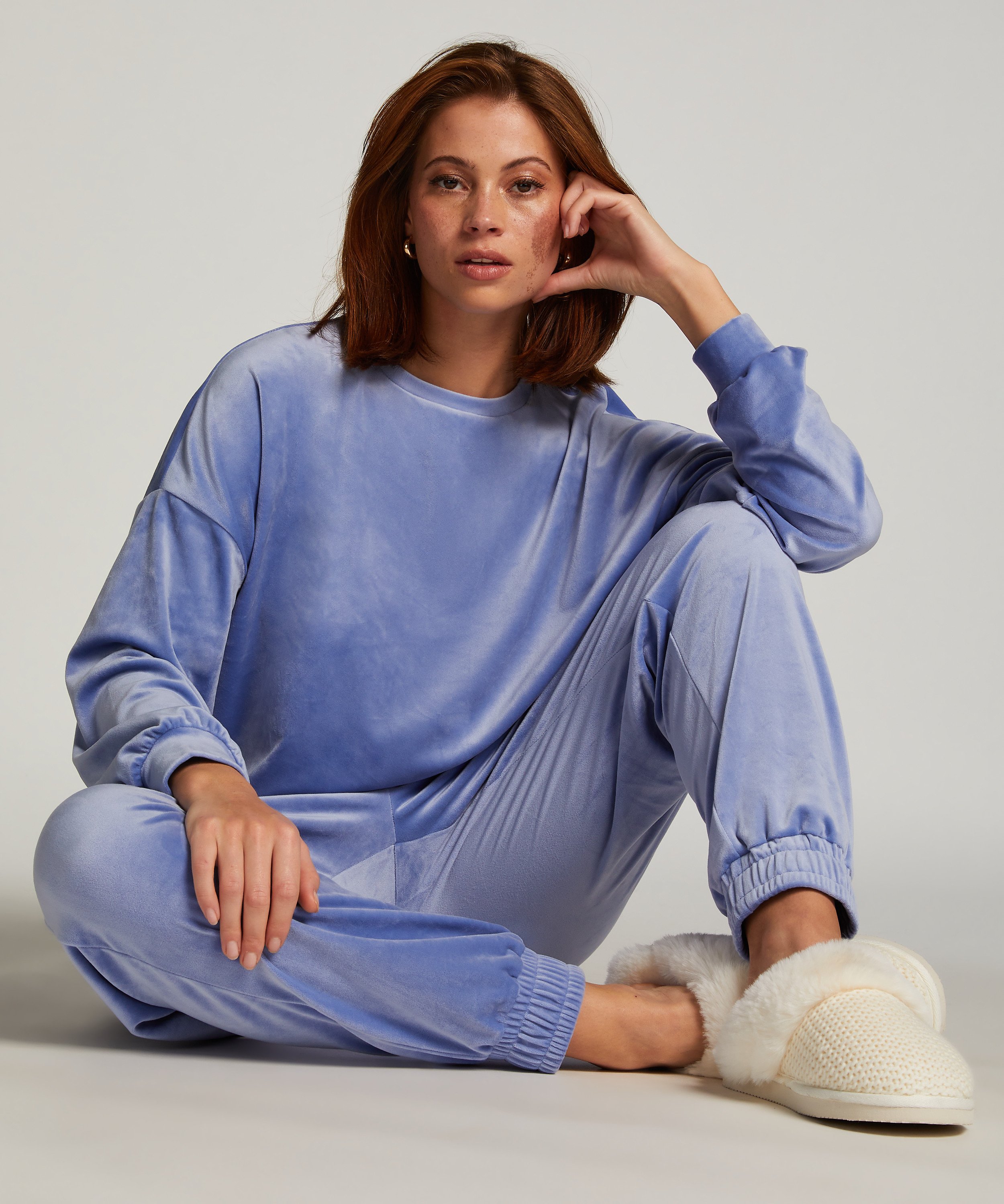 Pantalon de jogging Velours, Bleu, main