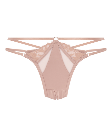 Slip brésilien ouvert Nisha, Beige