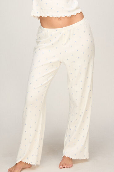 Hunkemöller Pantalon de pyjama Loose Pointelle Blanc Hunkemöller Pantalon de pyjama Loose Pointelle Blanc