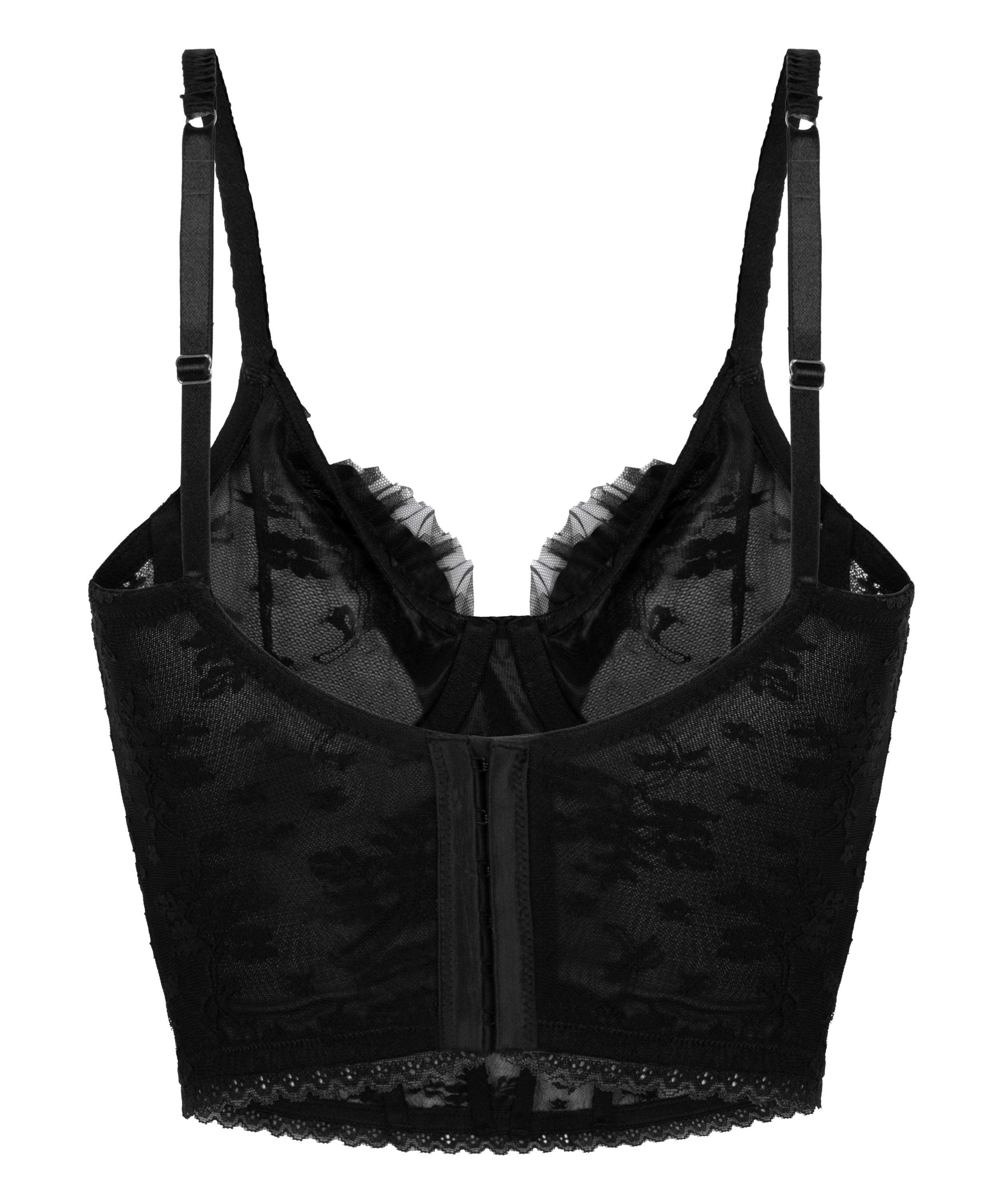 Soutien-gorge à armatures non rembourré longline Darcy, Noir, main