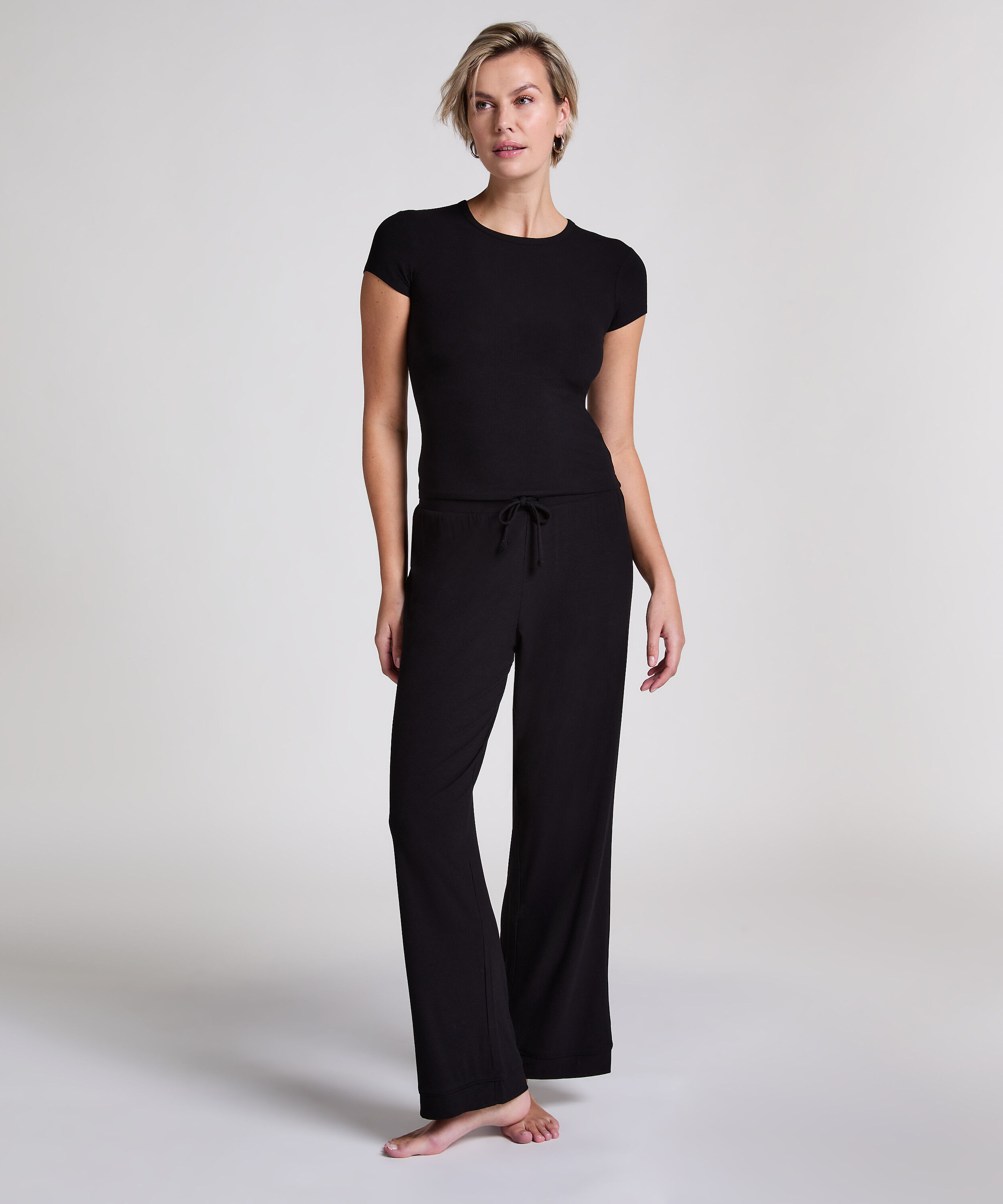 Pantalon côtelé Essential, Noir