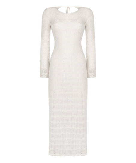Robe maxi en crochet, Blanc