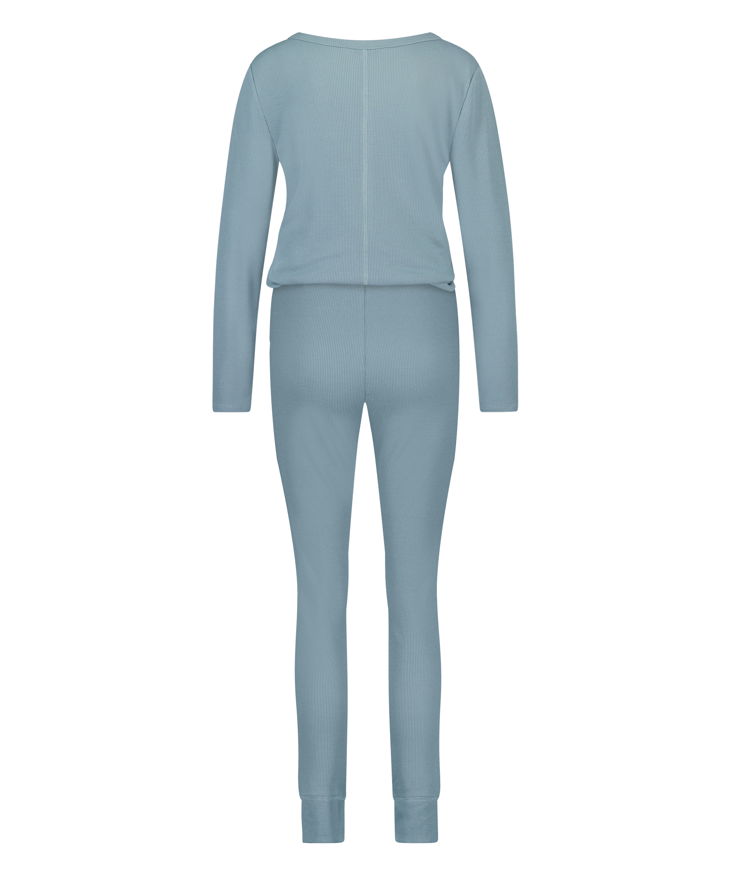 Pyjama Waffle Placket, Bleu, main