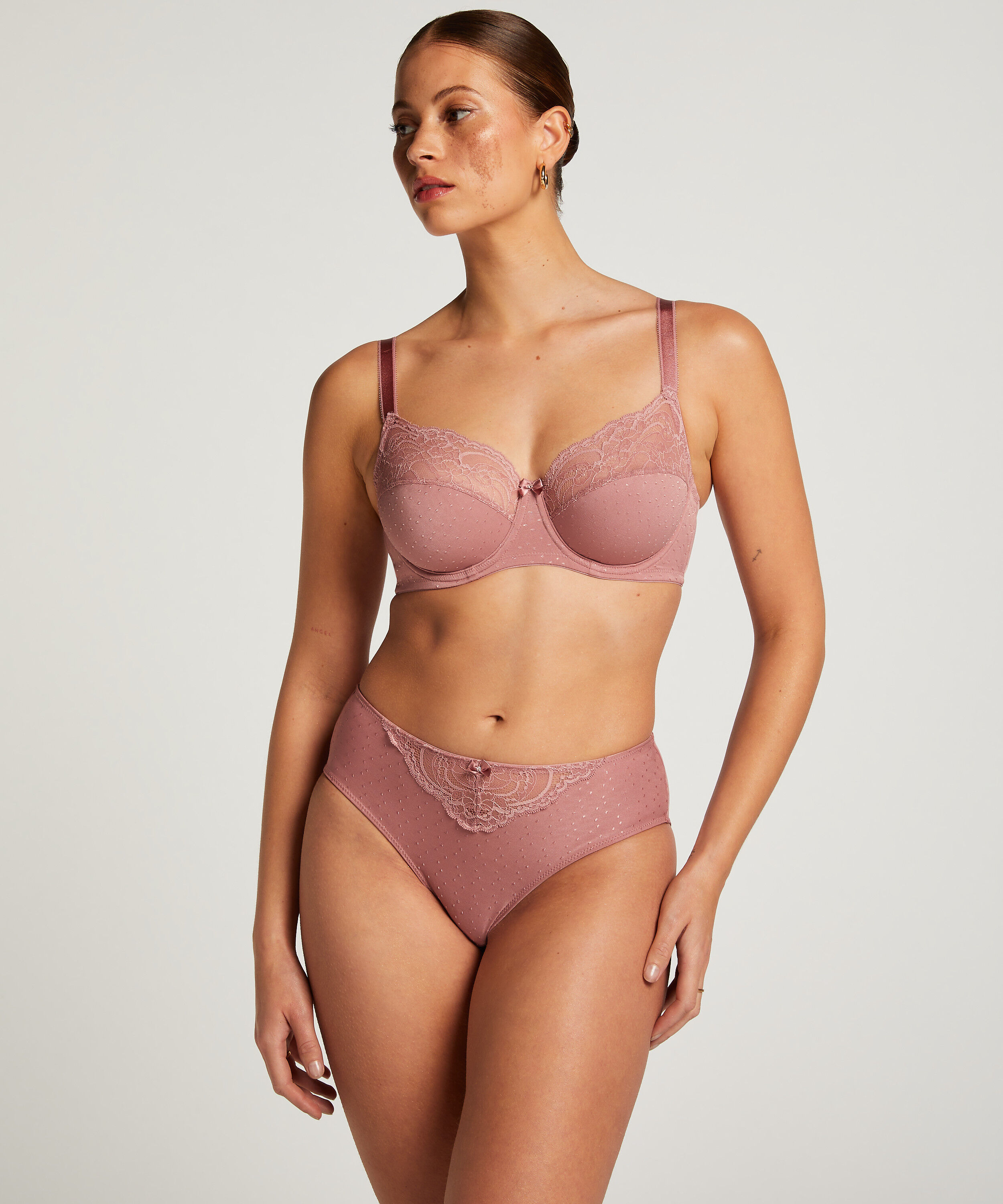 Slip taille haute Sophie, Rose