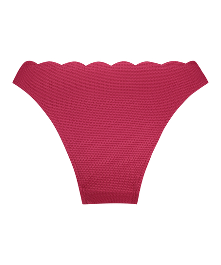 Slip de Bikini Échancrés Scallop, Rose