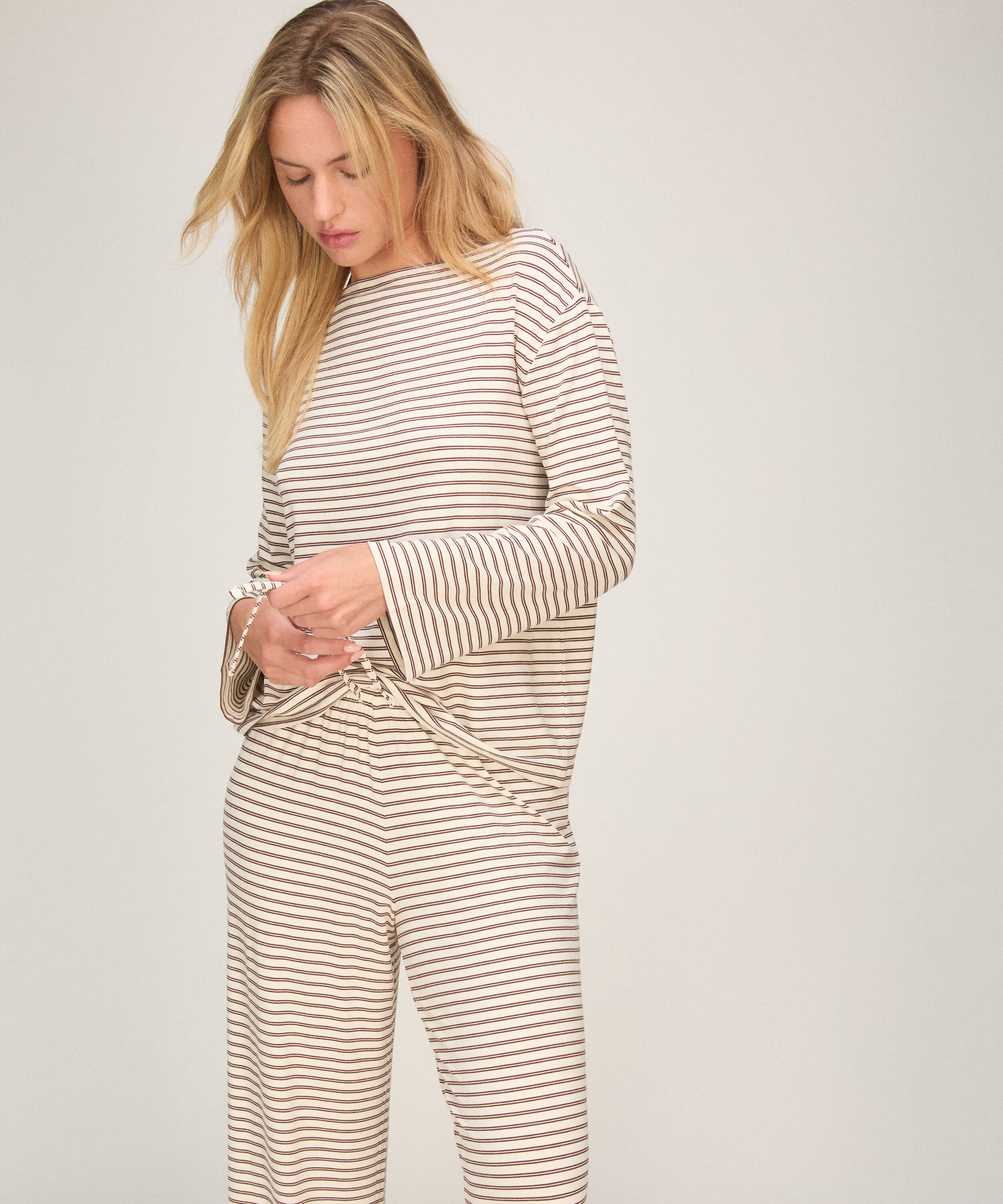 Pantalon de Pyjama Rayé, Blanc Pantalon de Pyjama Rayé, Blanc