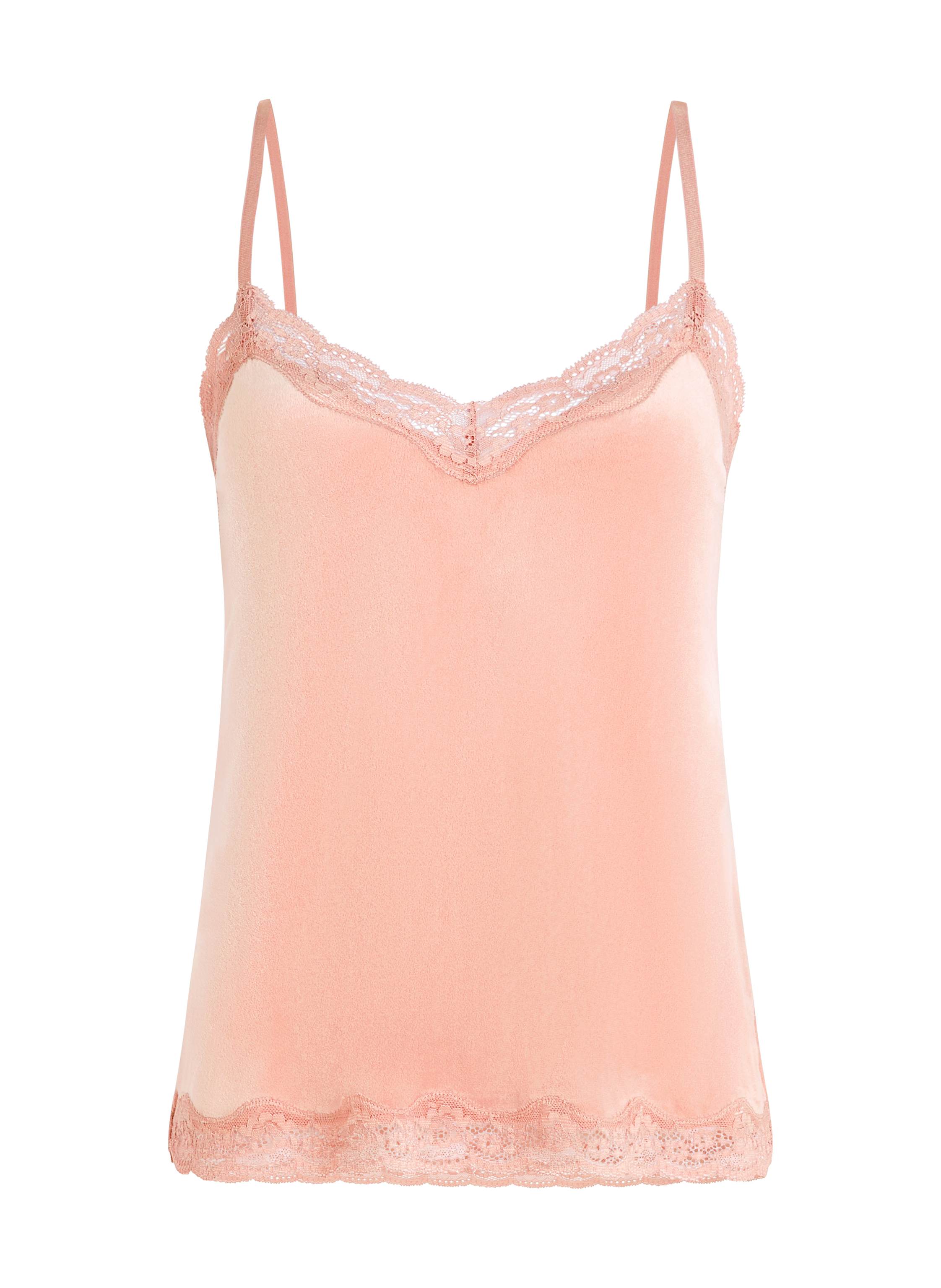 Camisole velours Dentelle, Rose, main