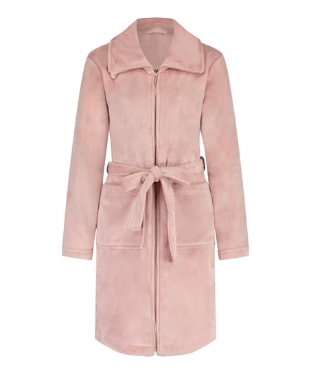 Peignoir Zip Fleece, Rose