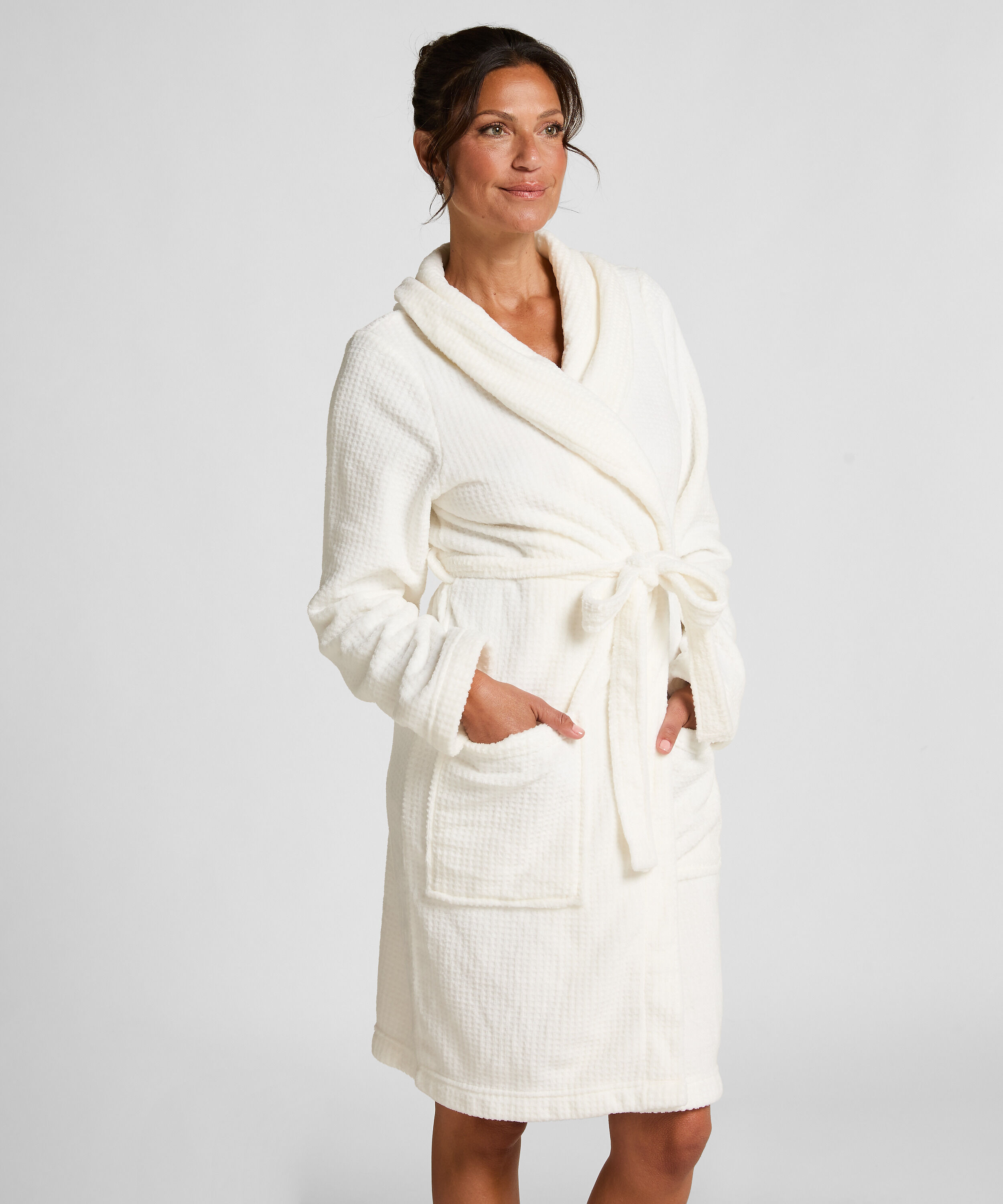 Peignoir en polaire, Blanc
