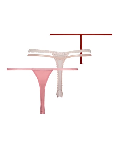 Lot de 3 strings, Rose