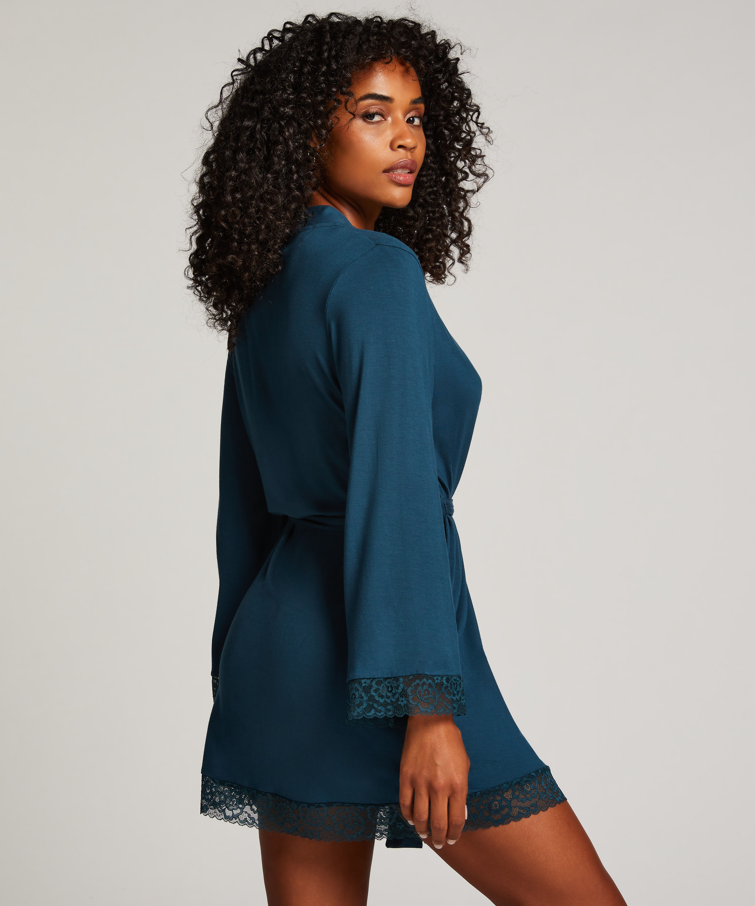 Peignoir, Bleu, main