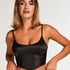 Top corset en Satin, Noir