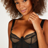 Soutien-gorge bustier non rembourré à armatures Hana, Noir