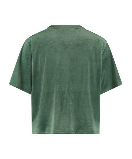 Top Velours Pocket, Vert