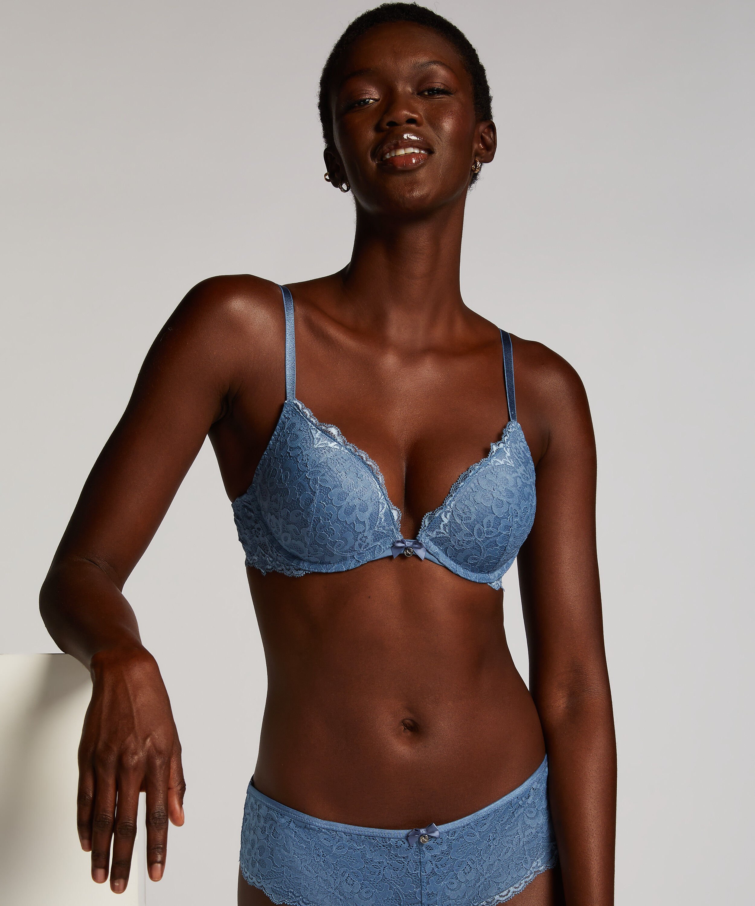Soutien-gorge à armatures préformé push-up Marine, Bleu