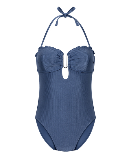 Maillot de bain bandeau en Sardinia, Bleu