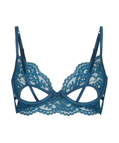 Soutien-gorge à armatures non-préformé longline Eve, Bleu