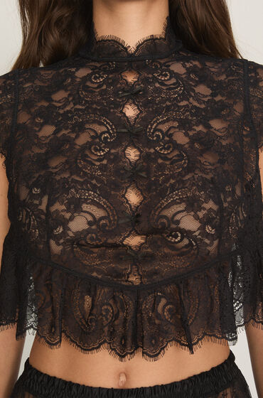 Hunkemöller Top Allover Lace Legacy Noir