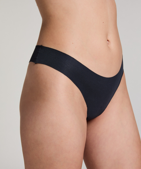 String invisible en coton, Noir