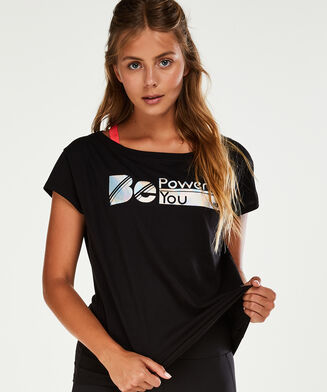 T-shirt de sport HKMX &agrave; manches courtes, Noir