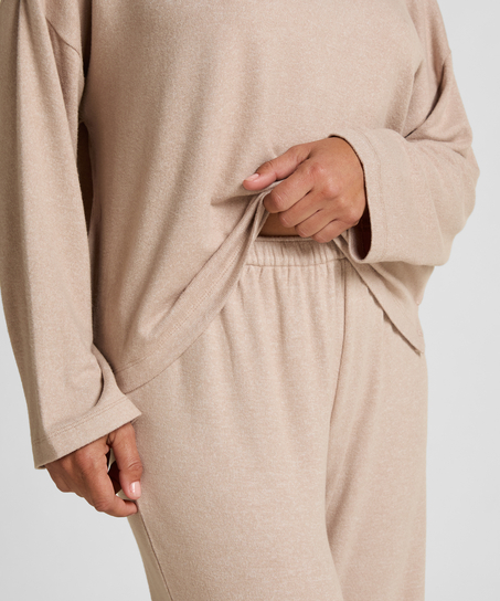 Pantalon Brushed Jersey, Beige