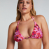 Haut de bikini triangle Floral, Rose