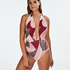 Maillot de bain échancré Print Game, Rose