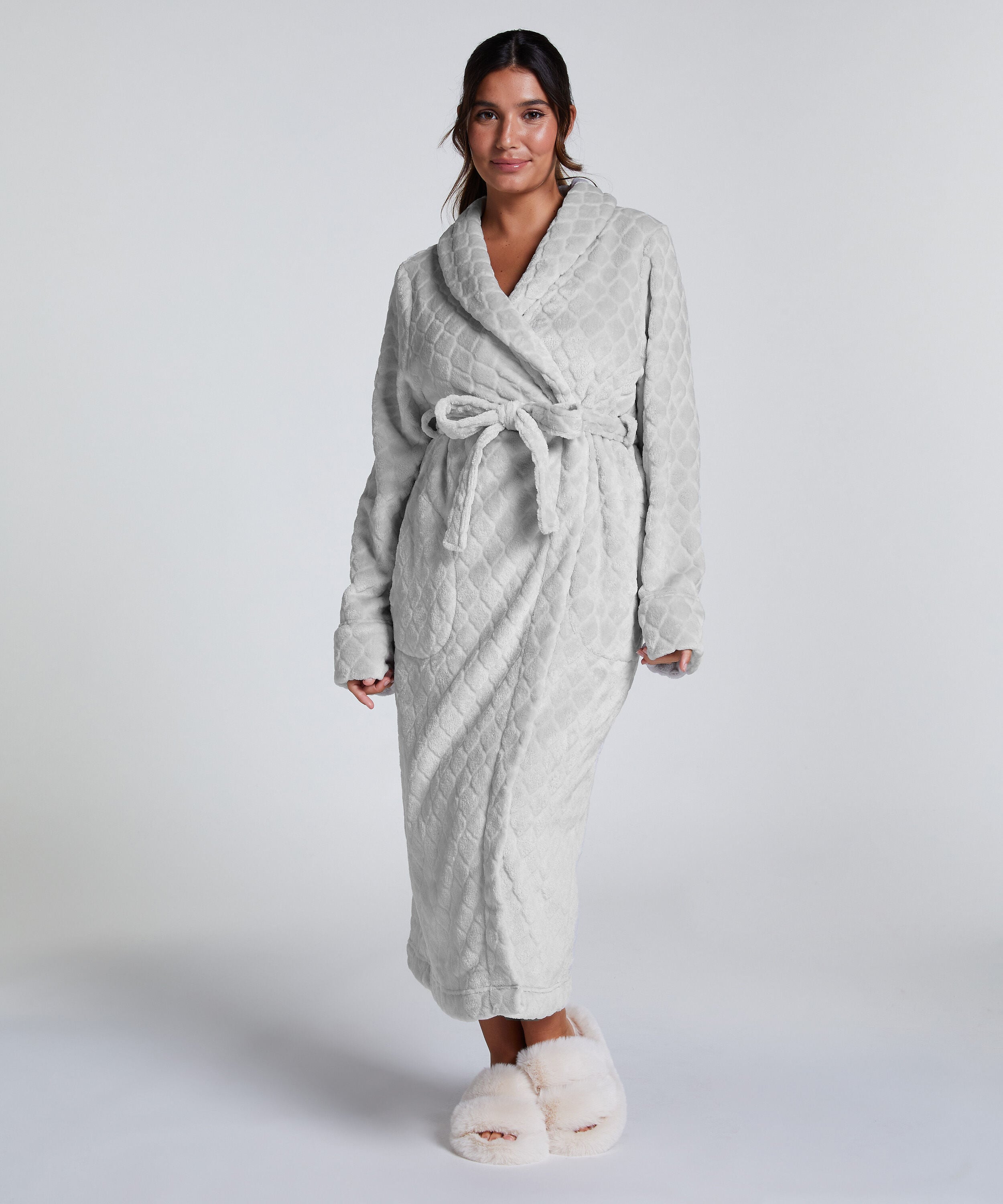 Long peignoir Polaire, Gris