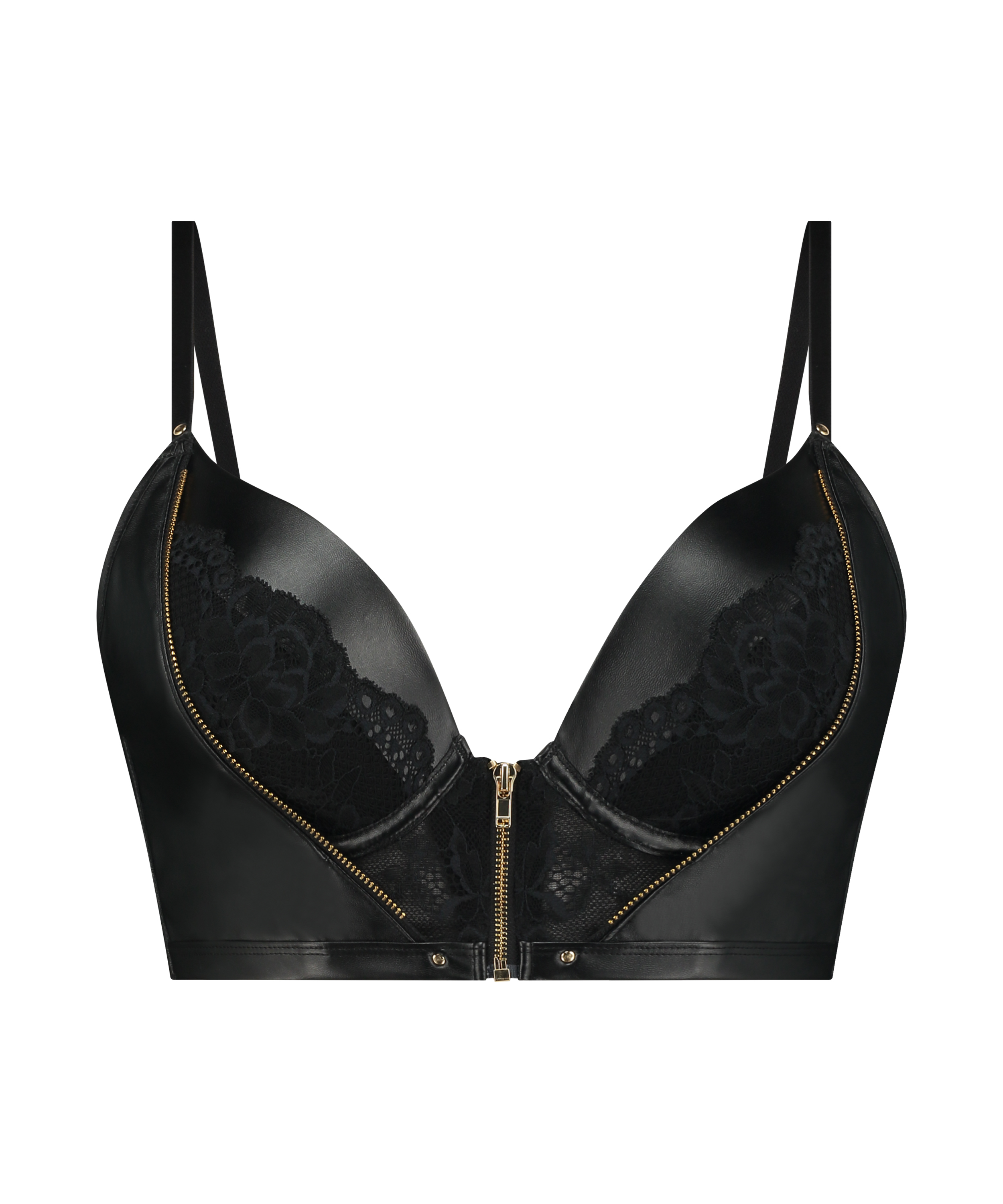 Soutien-gorge &agrave; armatures push-up pr&eacute;form&eacute; longline Talia, Noir, main