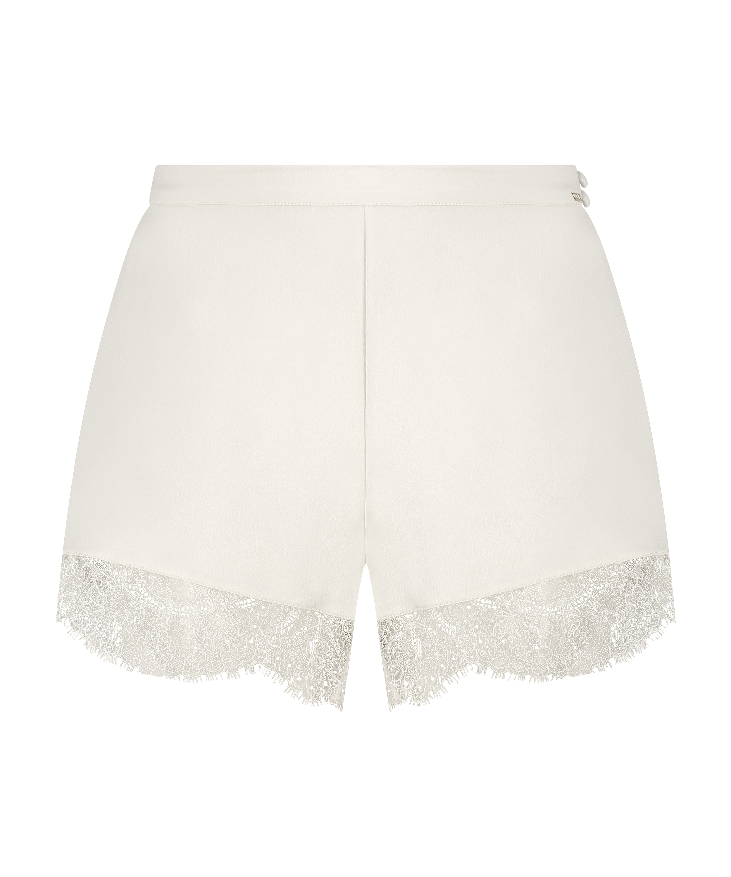 Short en satin Camille, Blanc, main
