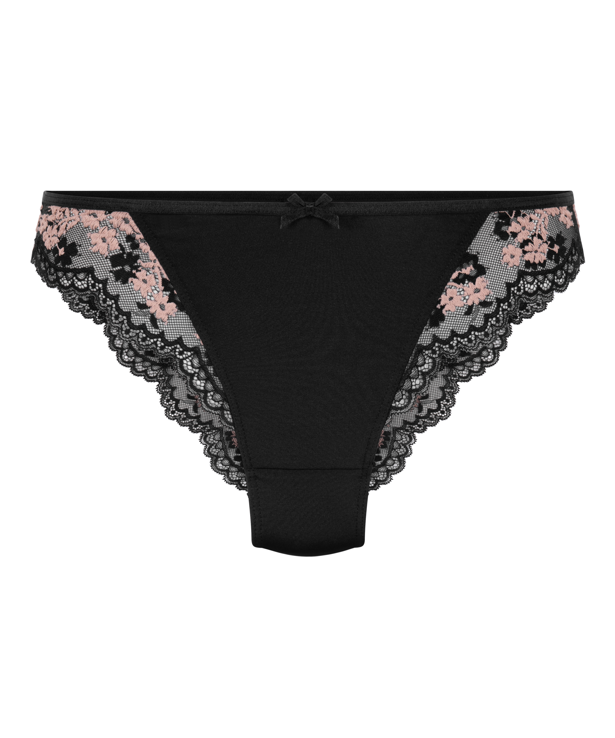 Culotte brésilienne jambe haute Caro, Noir, main