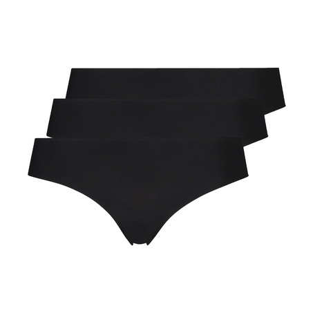 Slip brésilien iInvisible Lace Back, Noir