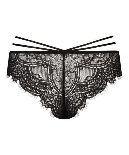 Slip brésilien échancré Sian, Noir