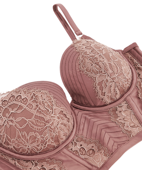 Soutien-gorge rembourré à armatures longline Zrika, Marron