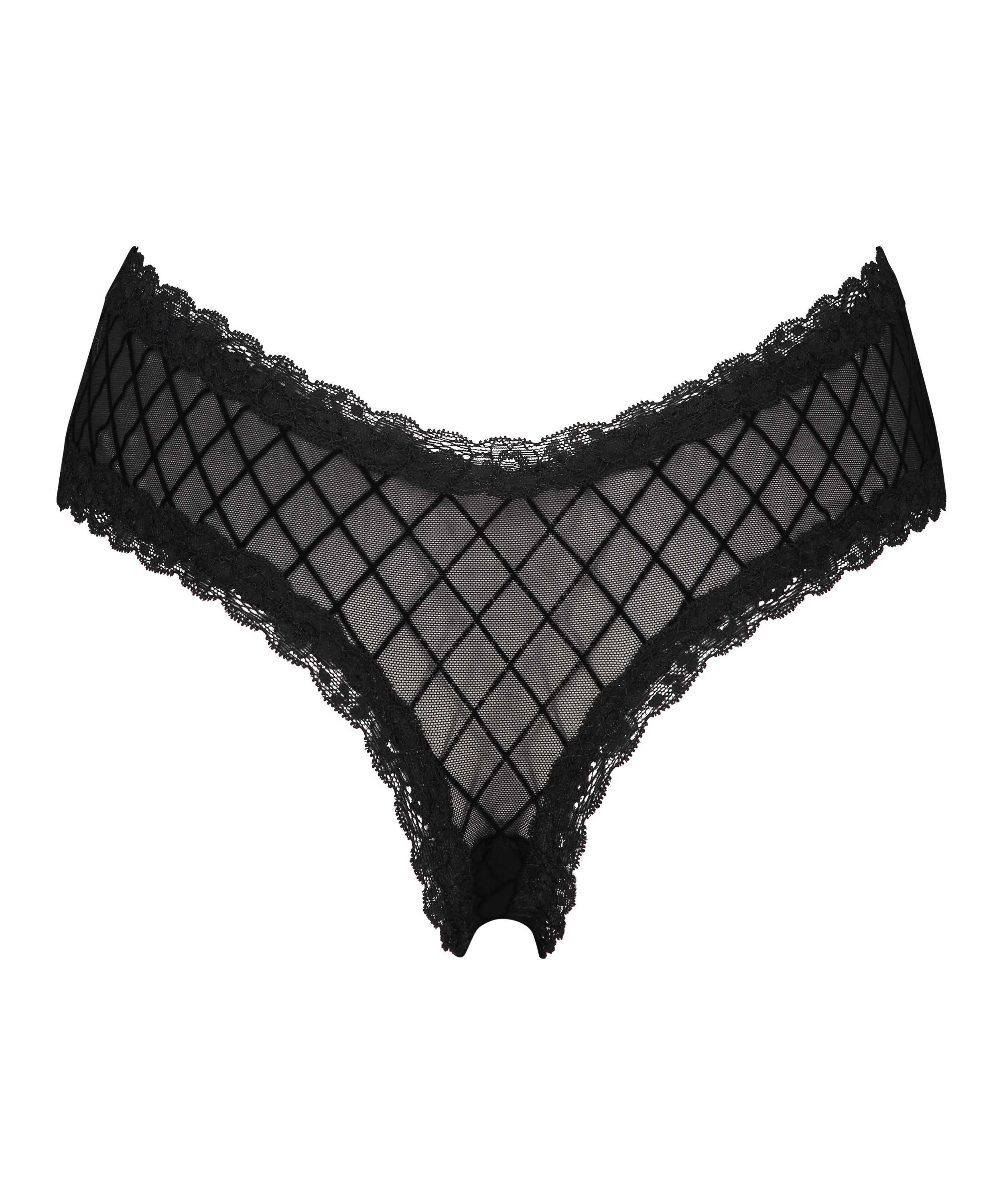 Slip brésilien V-shape Mesh, Noir, main