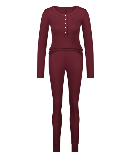 Pyjama Waffle Placket, Violet