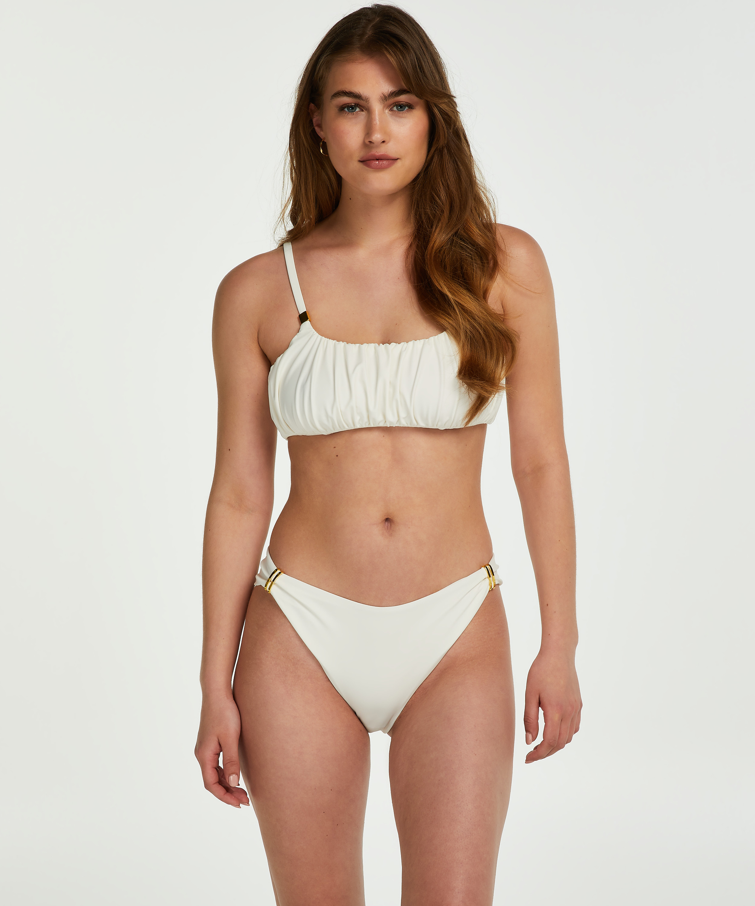 Bas de bikini échancré, Blanc, main