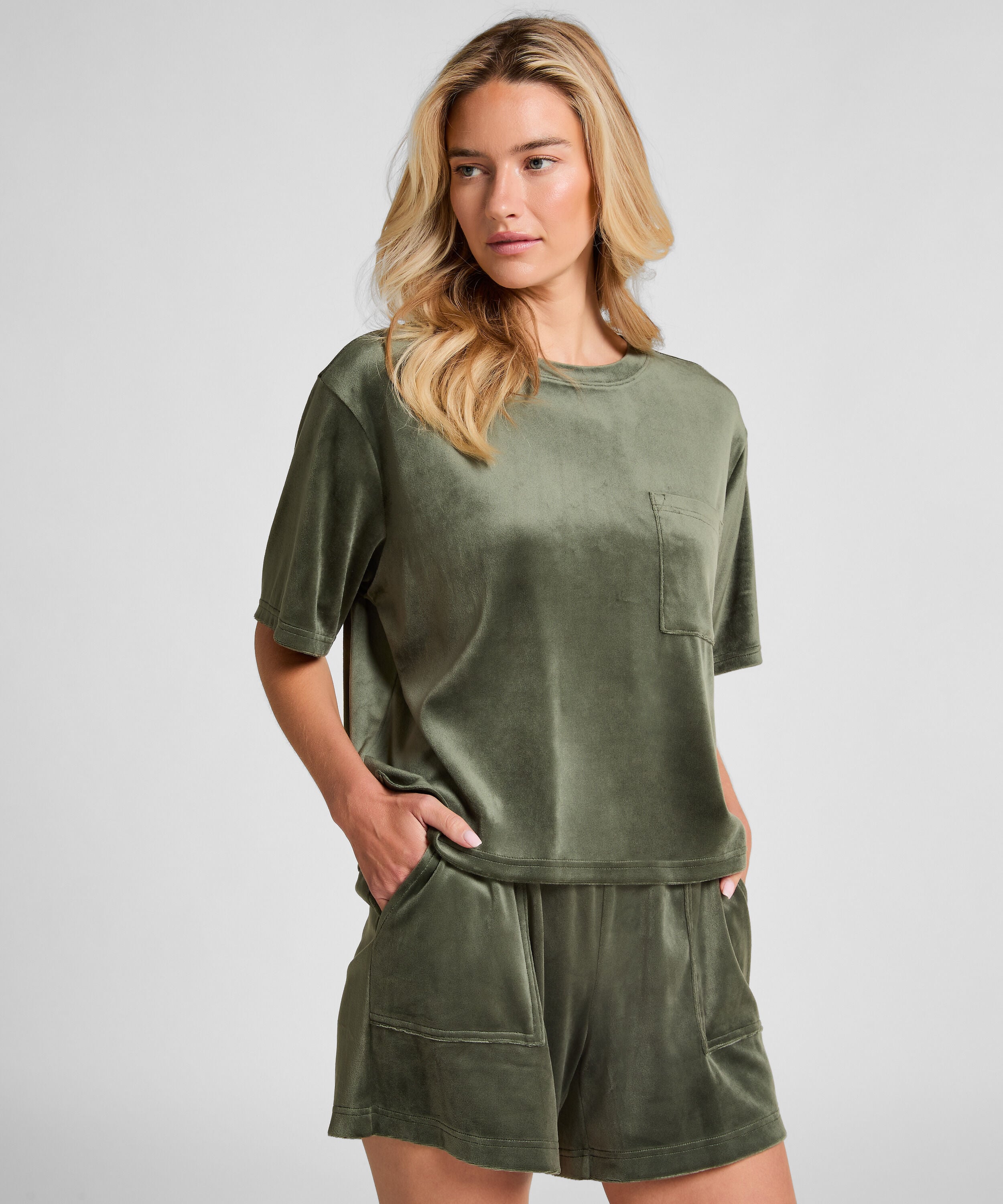 Short Velours Pocket, Vert