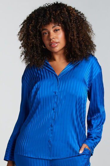 Hunkemöller Veste à manches longues Satin Bleu
