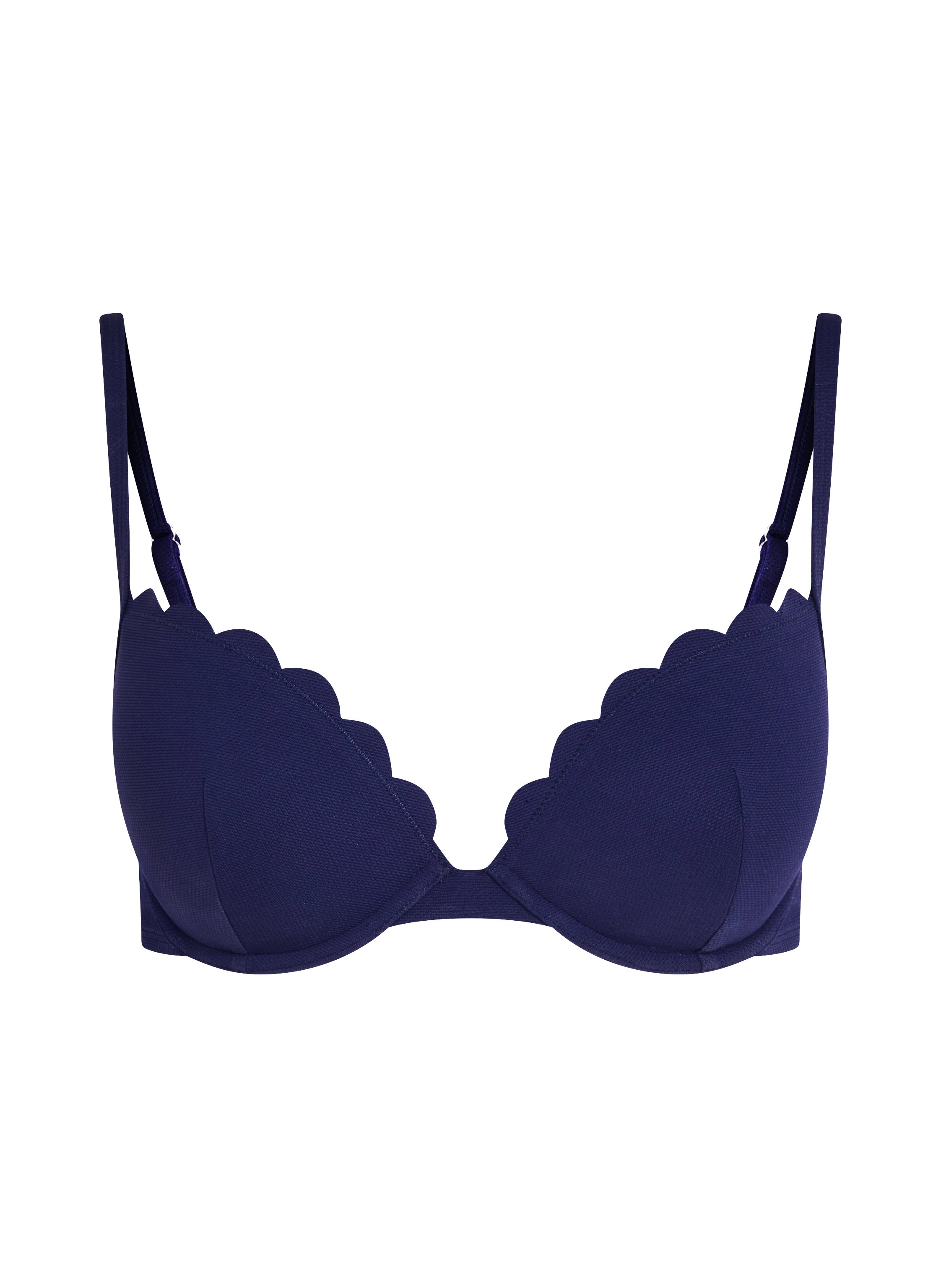 Haut de bikini &agrave; armatures &agrave; effet push-up pr&eacute;form&eacute; Scallop Taille A - E, Bleu, main